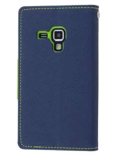 Mercury Goospery Colour Fancy Diary Case with Stand for Samsung Galaxy Trend Plus S7583T - Navy/Lime