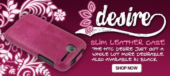 Hot Pink HTC Desire Slim Leather Flip Case