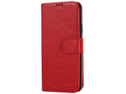 2-in-1 Synthetic Leather Wallet Case for Samsung Galaxy S9+ - Red