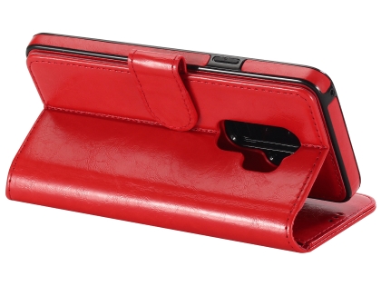 2-in-1 Synthetic Leather Wallet Case for Samsung Galaxy S9+ - Red