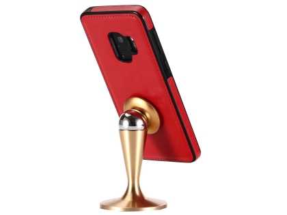 2-in-1 Synthetic Leather Wallet Case for Samsung Galaxy S9+ - Red