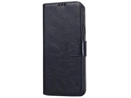 2-in-1 Synthetic Leather Wallet Case for Samsung Galaxy S9+ - Midnight Blue