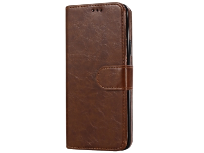 2-in-1 Synthetic Leather Wallet Case for Samsung Galaxy S9+ - Brown