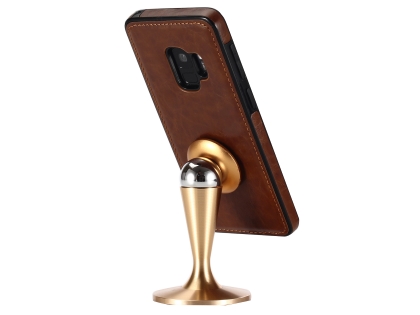 2-in-1 Synthetic Leather Wallet Case for Samsung Galaxy S9+ - Brown