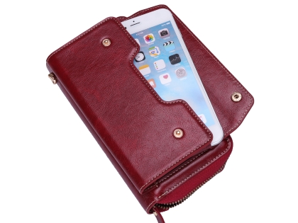 Wallet/Purse with Mobile Pouch - Red