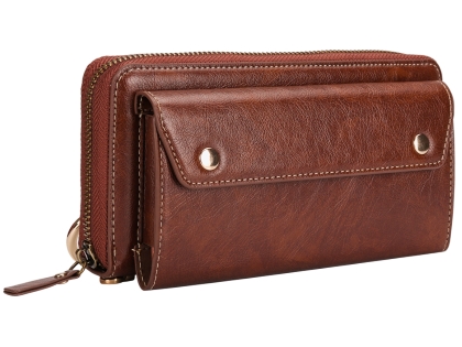 Wallet/Purse with Mobile Pouch - Brown