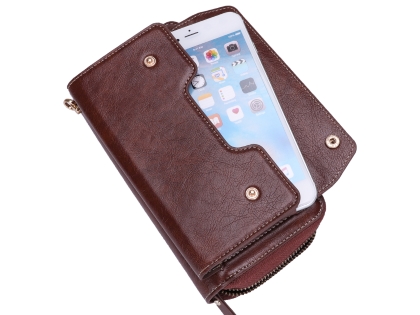 Wallet/Purse with Mobile Pouch - Brown