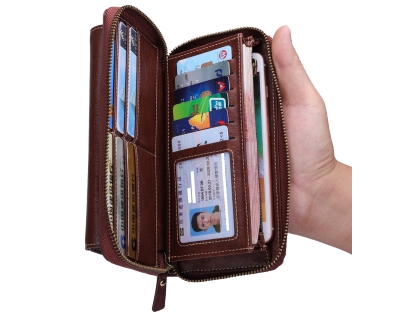 Wallet/Purse with Mobile Pouch - Brown