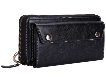 Wallet/Purse with Mobile Pouch - Black