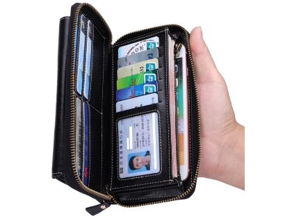 Wallet/Purse with Mobile Pouch - Black