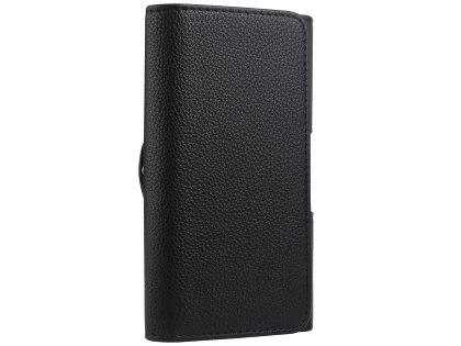 Textured Synthetic Leather Belt Pouch - Mobile Only - Black