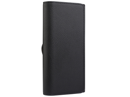Textured Synthetic Leather Belt Pouch - Bumper Case Compatible - Black