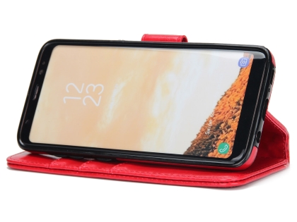 2-in-1 Synthetic Leather Wallet Case for Samsung Galaxy S8+ - Red