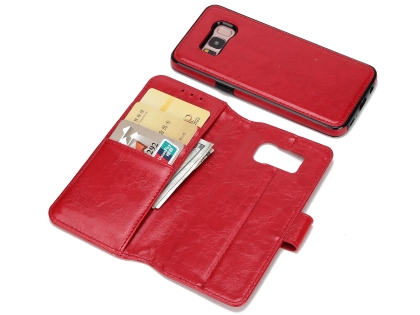 2-in-1 Synthetic Leather Wallet Case for Samsung Galaxy S8+ - Red