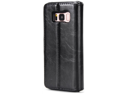 2-in-1 Synthetic Leather Wallet Case for Samsung Galaxy S8+ - Black