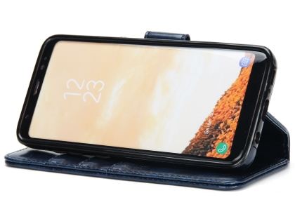 2-in-1 Synthetic Leather Wallet Case for Samsung Galaxy S8+ - Black