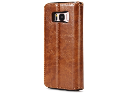 2-in-1 Synthetic Leather Wallet Case for Samsung Galaxy S8+ - Brown Leather Wallet Case