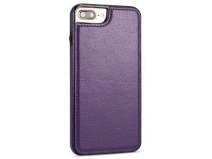 Synthetic Leather Back Cover for iPhone 8 Plus/7 Plus - Purple Hard Case