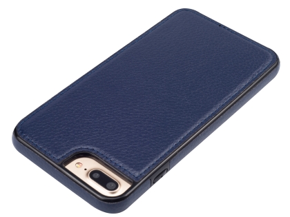 Synthetic Leather Back Cover for iPhone 8 Plus/7 Plus - Midnight Blue