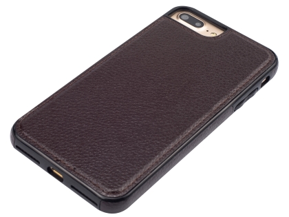 Synthetic Leather Back Cover for iPhone 8 Plus/7 Plus - Brown