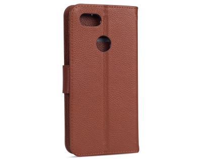 Premium Leather Wallet Case for Google Pixel 3 - Brown