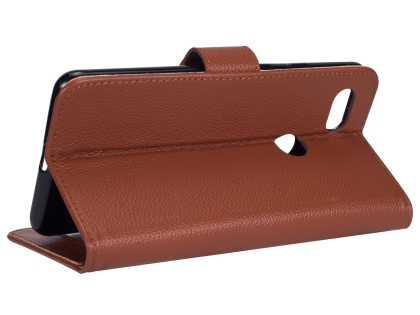 Premium Leather Wallet Case for Google Pixel 3 - Brown