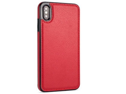 Synthetic Leather Back Cover for iPhone Xs Max - Red Hard Case