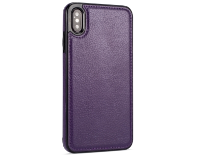 Synthetic Leather Back Cover for iPhone Xs Max - Purple Hard Case