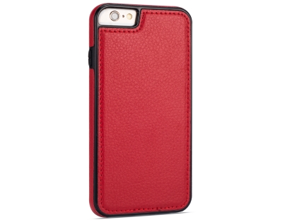 Synthetic Leather Back Cover for iPhone 6s Plus/6 Plus - Red Hard Case