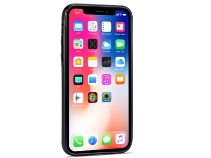 Synthetic Leather Back Cover for iPhone Xs/X - Black