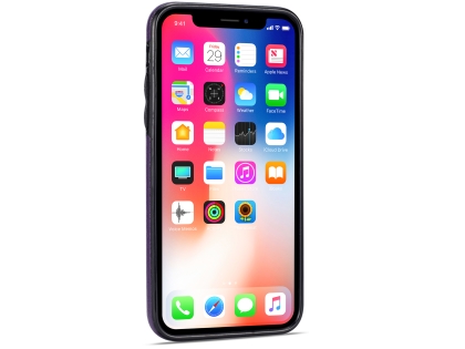 Synthetic Leather Back Cover for iPhone Xs/X - Purple