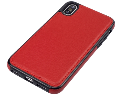 Synthetic Leather Back Cover for iPhone Xs/X - Red