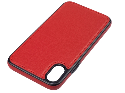 Synthetic Leather Back Cover for iPhone Xs/X - Red