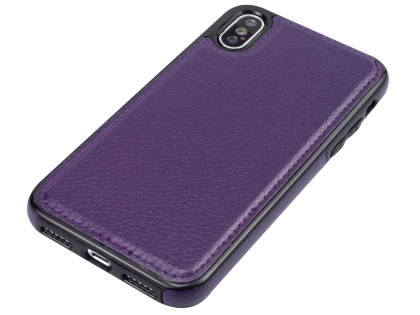 Synthetic Leather Back Cover for iPhone Xs/X - Purple