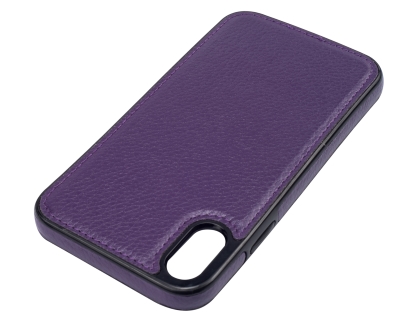 Synthetic Leather Back Cover for iPhone Xs/X - Purple