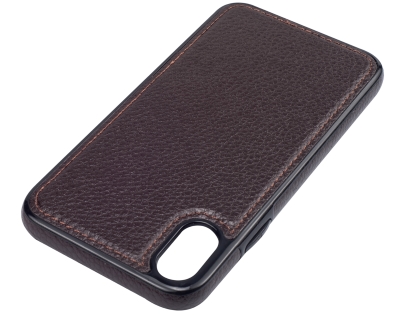 Synthetic Leather Back Cover for iPhone Xs/X - Brown