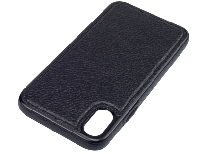 Synthetic Leather Back Cover for iPhone Xs/X - Black
