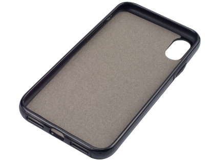 Synthetic Leather Back Cover for iPhone Xs/X - Black