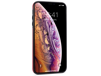 Synthetic Leather Back Cover for iPhone Xs Max - Red