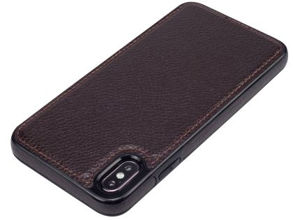 Synthetic Leather Back Cover for iPhone Xs Max - Brown