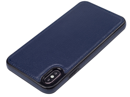 Synthetic Leather Back Cover for iPhone Xs Max - Midnight Blue