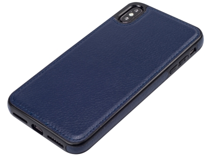 Synthetic Leather Back Cover for iPhone Xs Max - Midnight Blue