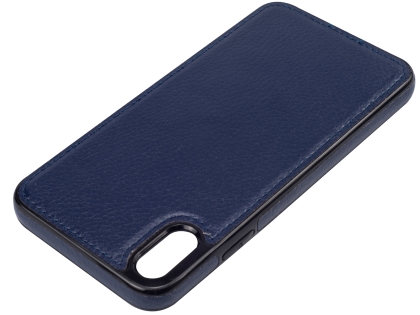 Synthetic Leather Back Cover for iPhone Xs Max - Midnight Blue