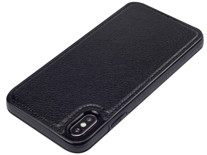 Synthetic Leather Back Cover for iPhone Xs Max - Black