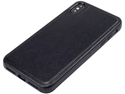 Synthetic Leather Back Cover for iPhone Xs Max - Black