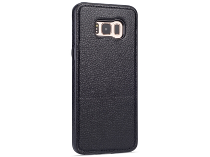 Synthetic Leather Back Cover for Samsung Galaxy S8+ - Black Hard Case