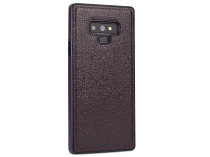 Synthetic Leather Back Cover for Samsung Galaxy Note9 - Brown Hard Case