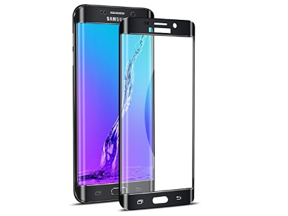 Curved Tempered Glass  Full Screen Protector for Samsung Galaxy S6 Edge - Black/Clear