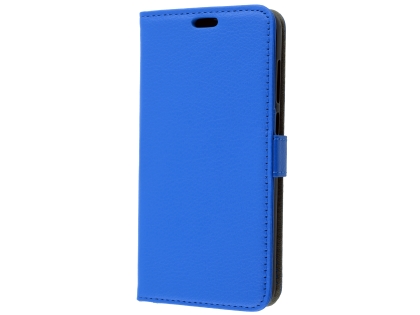 Synthetic Leather Wallet Case with Stand for Nokia 5.1 Plus - Blue