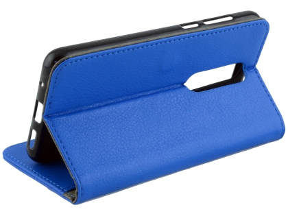 Synthetic Leather Wallet Case with Stand for Nokia 5.1 Plus - Blue